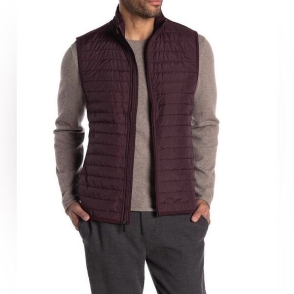 Perry Ellis Men's Burgundy Quilted Vest Size XL/ TG - Picture 1 of 6